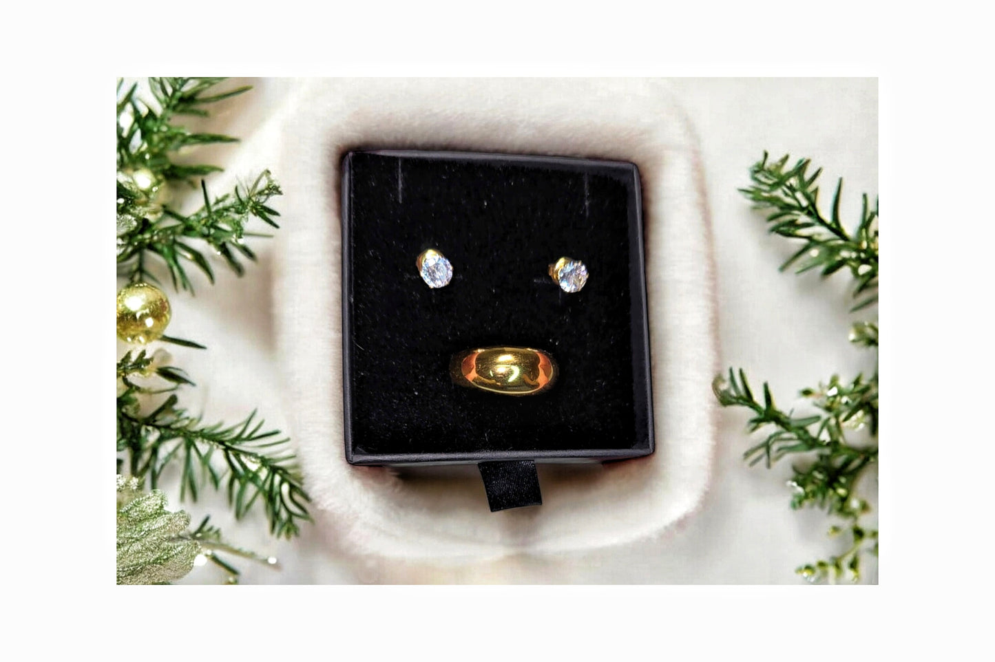 Set Anello Marlene e Orecchini Punto Luce Gold