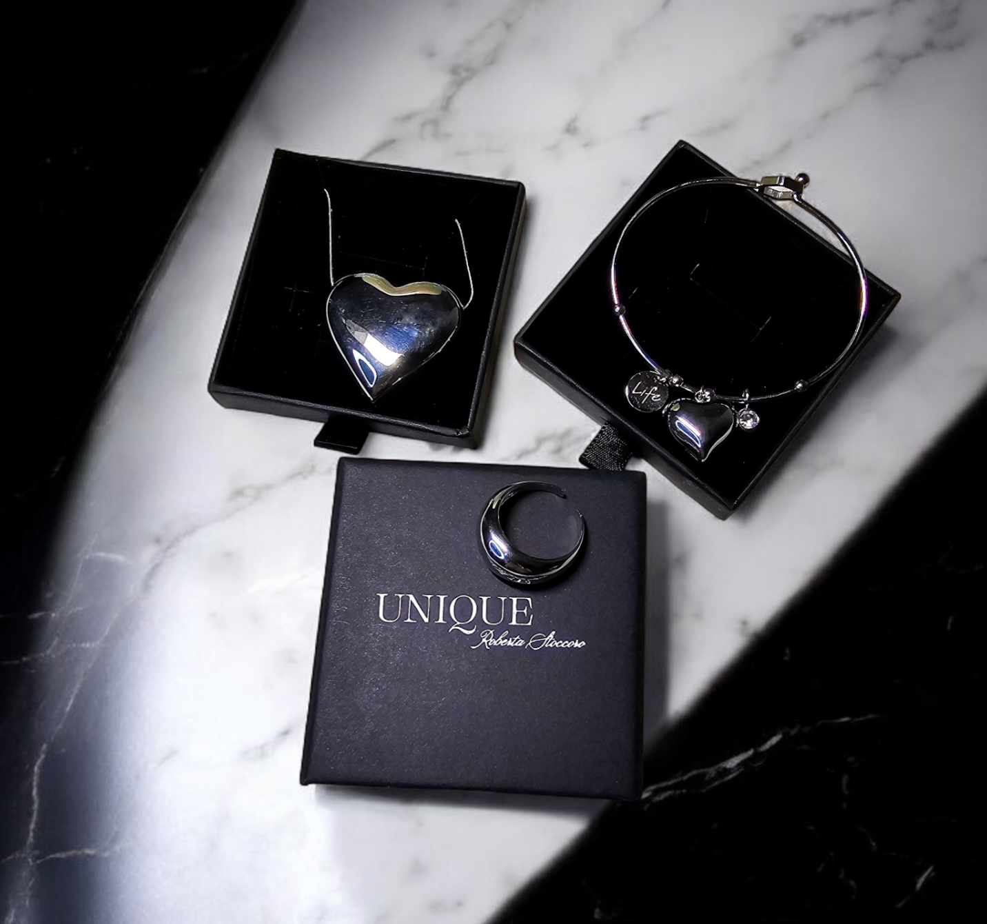 Set Collana Cuore + Bracciale Cuore Charms + Anello Marlene