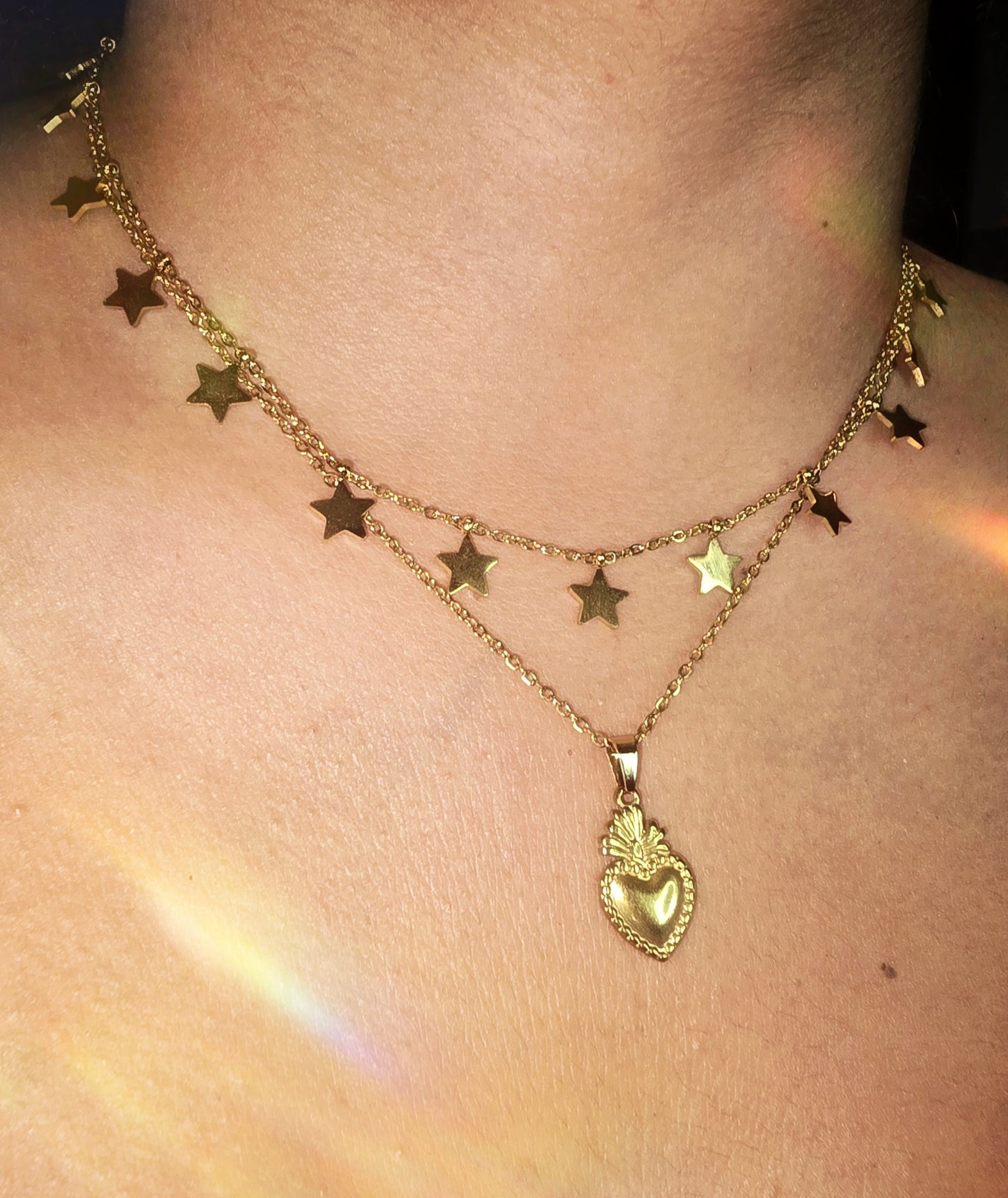 Collana Stelline più Collana Cuore Sacro