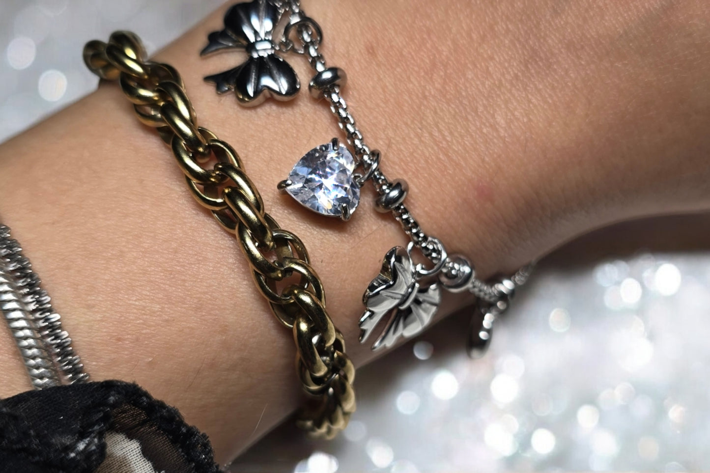 Set Bracciale Charms Silver + Bracciale Vintage