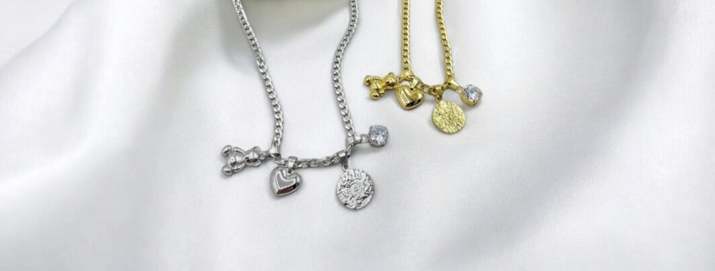Collana Little Teddy Quattro Charms