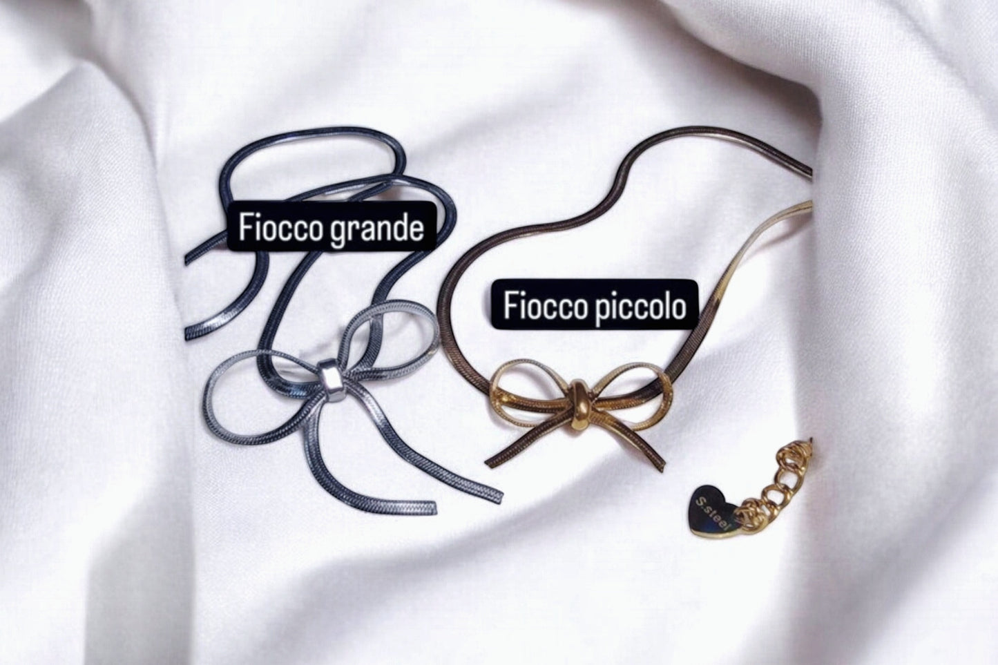 Collana Fiocco Grande e Piccolo
