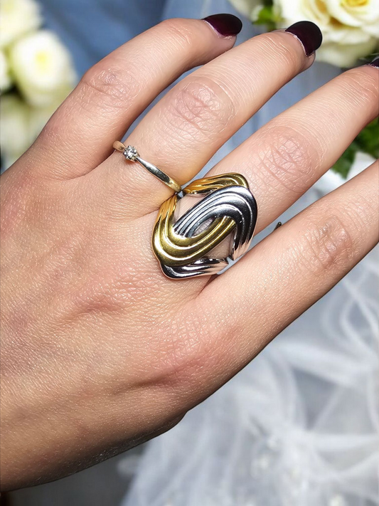 Anello Intreccio BiColor