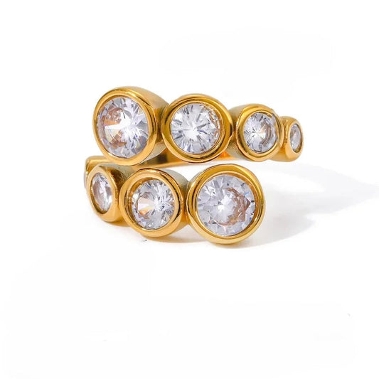 Anello intreccio zirconi