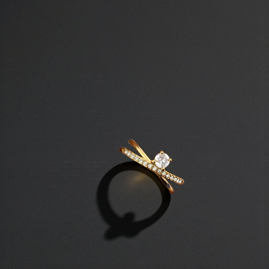 Anello intreccio solitario