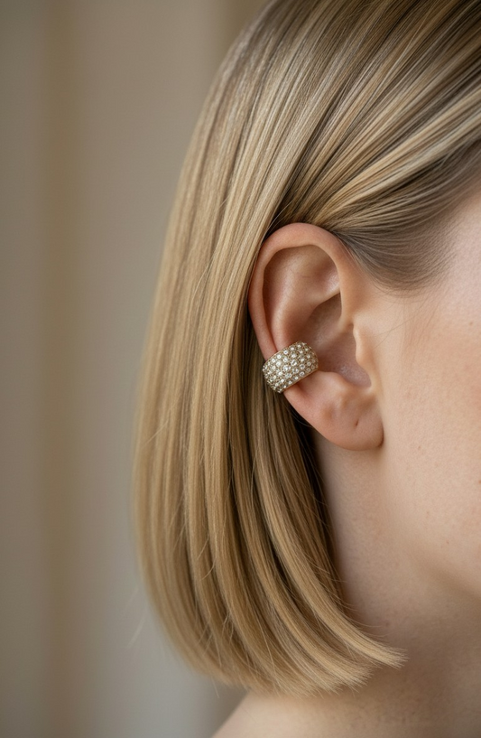 Earcuff cerchio bombato strass