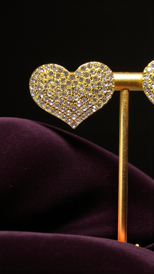 Orecchini pave' zirconi cuore