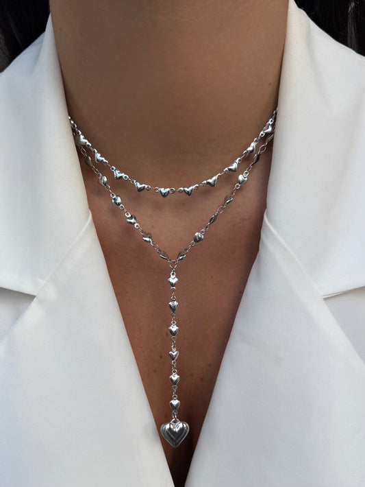 Collana long heart cuori