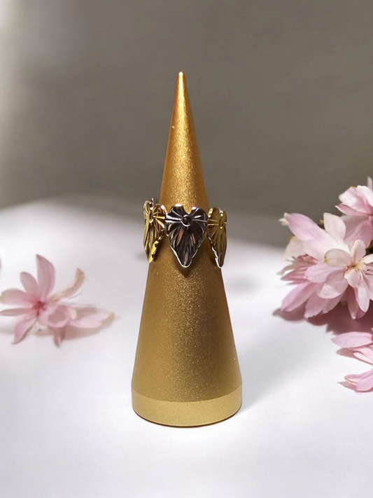 Anello Foglie Bicolor