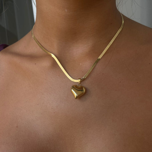Collana snake con ciondolo cuore